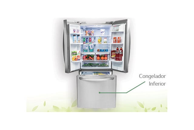 Imagen demostrativa del congelador en la parte inferior